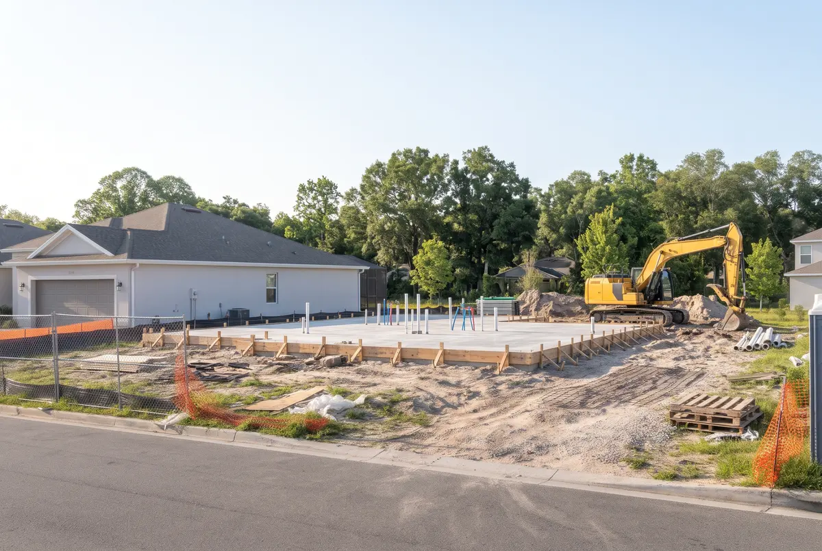 Concrete slab foundation