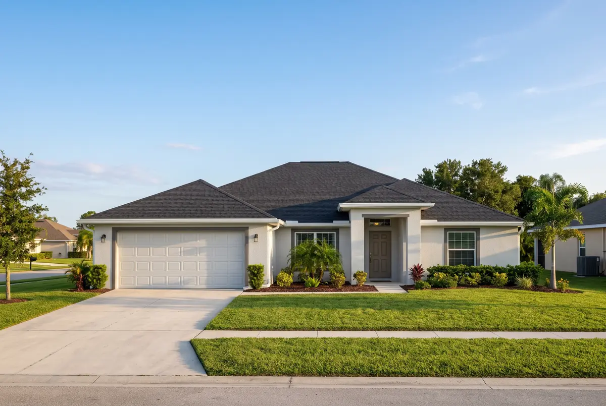 Brand-new dark shingle roof